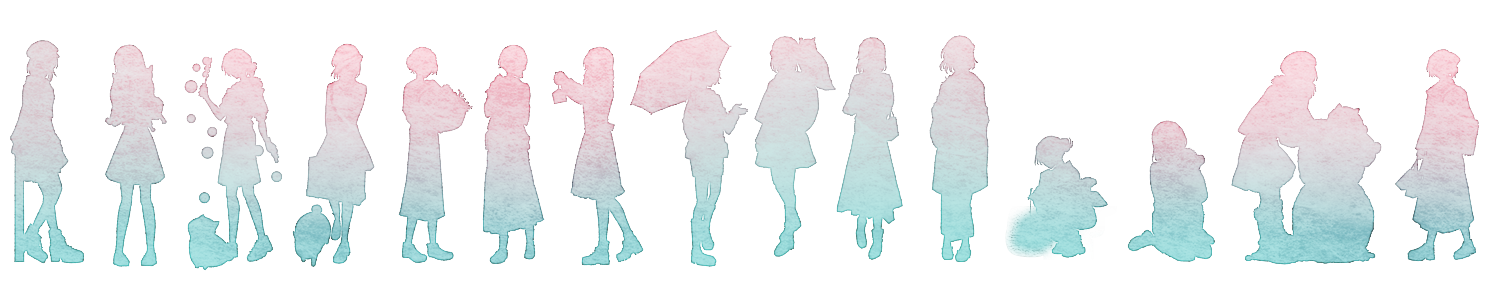 15体のアクリルスタンド展示イメージ